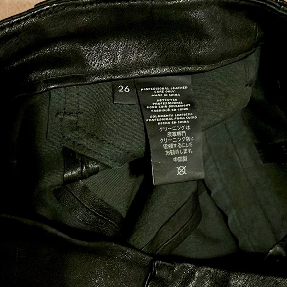 J Brand 💯 percent Lamb Leather Skinny Pants Gold Hardware Size 26 - Picture 6 of 17